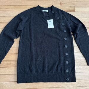 NWT Naadam wool cashmere side button crewneck sweater